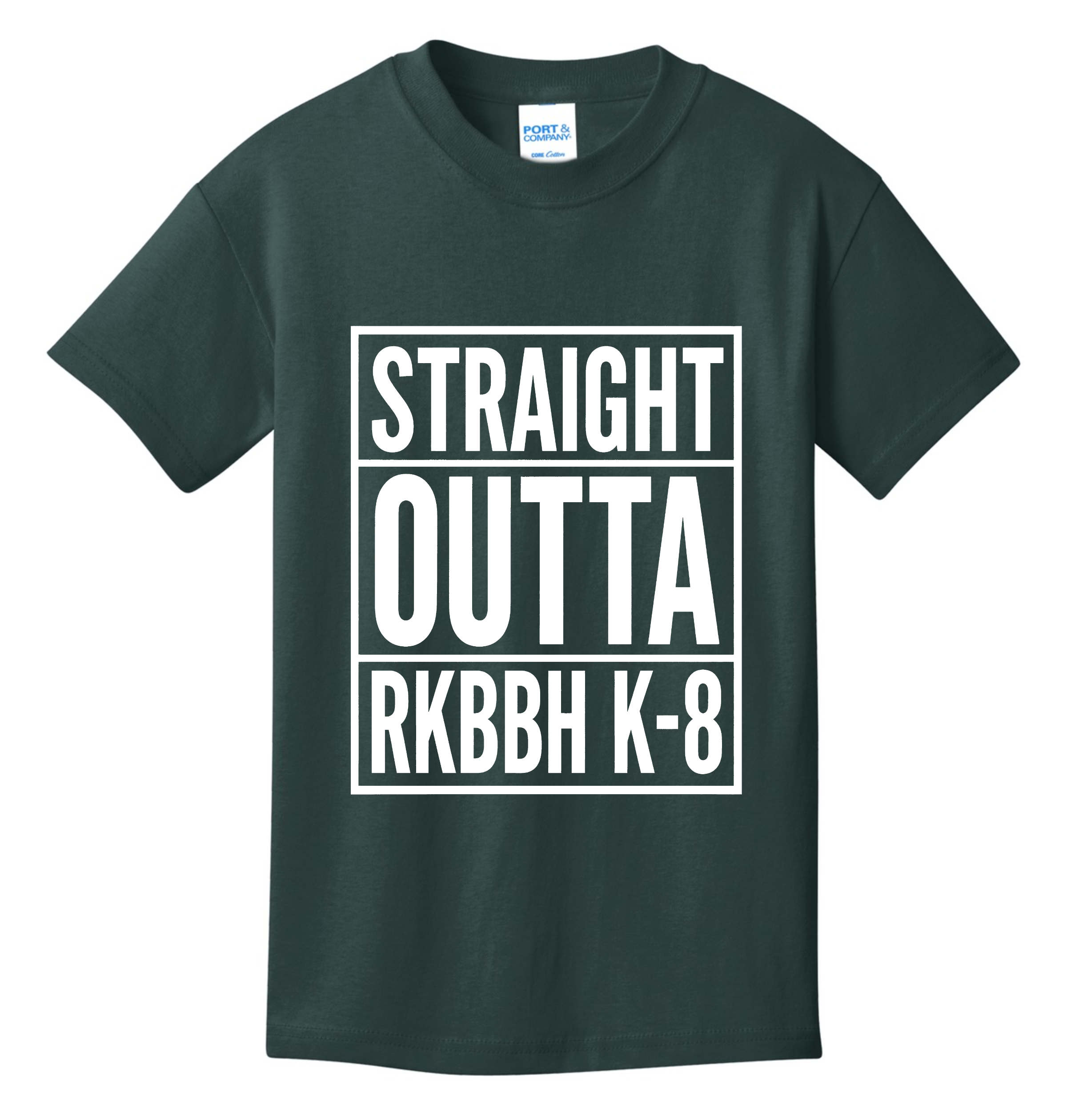 Ruth K. Broad Bay Harbor - STRAIGHT OUTTA RKBBH K-8 - Youth Core Cotton Tee